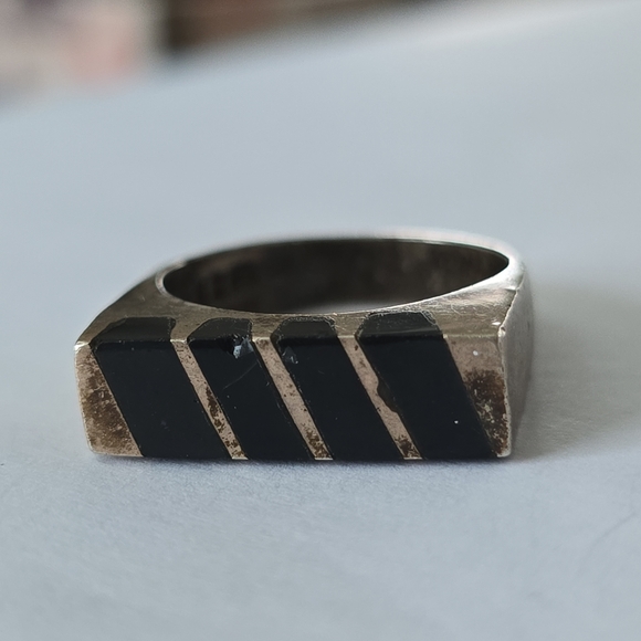 Other - Onyx Band Stacker 925  Sterling Silver ring